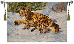 Тигры на снегу 95x136
